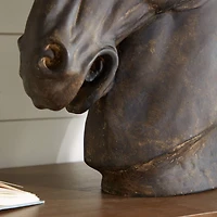 25" Brown Polystone Traditional Horse Sculpture