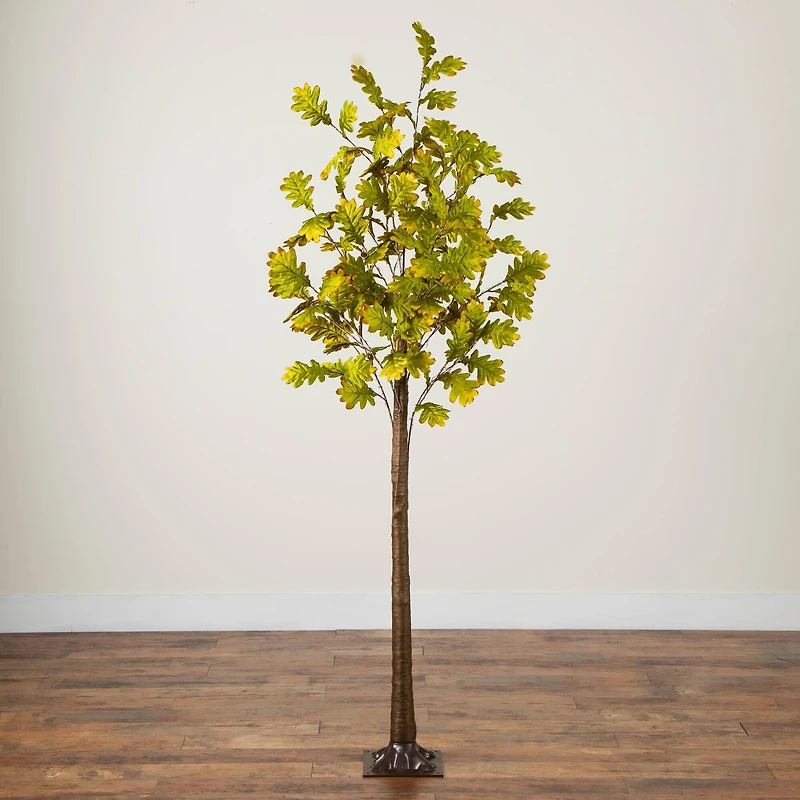 5ft. Pre-Lit Green Autumn Oak Artificial Fall Tree with 200 Warm White LED Lights