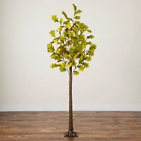 5ft. Pre-Lit Green Autumn Oak Artificial Fall Tree with 200 Warm White LED Lights