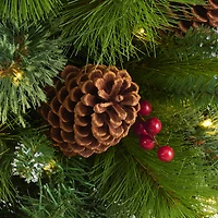 3ft. Pre-Lit Montana Mixed Pine, Pinecones & Berries Artificial Christmas Tree with Clear LED Lights