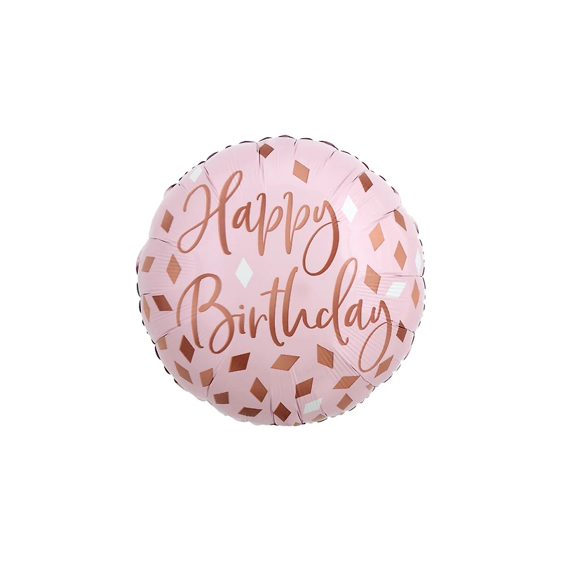 17" Blush Pink Happy Birthday Foil Balloon