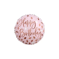 17" Blush Pink Happy Birthday Foil Balloon