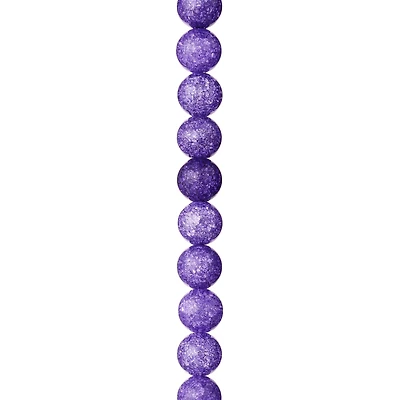 12 Pack: Purple Crackled Quartz Round Beads, 10mm by Bead Landing™