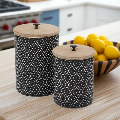 Black Metal Farmhouse Decorative Jar Set