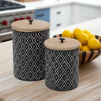 Black Metal Farmhouse Decorative Jar Set