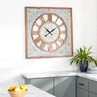 Brown Farmhouse Wood Wall Clock, 36" x 36"