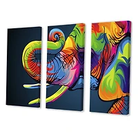 Designart - The Happy Rainbow Elephant - Modern Canvas Art Print
