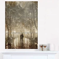 Designart - Couple Walking in Night Lights