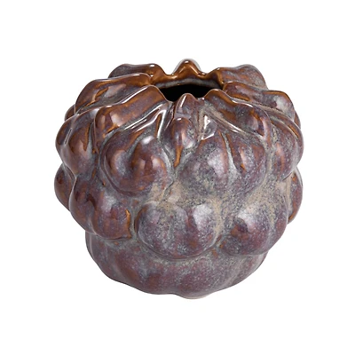 Hello Honey® 5.5" Blue & Brown Stoneware Vase with Reactive Glaze