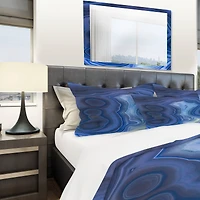 Designart 'Blue Agate Stone Design' Modern & Contemporary Bedding Set