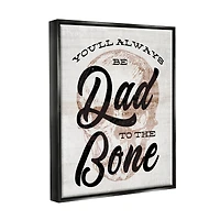 Stupell Industries Dad To The Bone Punny Skull Phrase Floater Framed Art