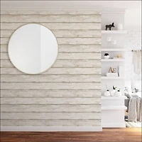 InHome White Washed Plank Peel & Stick Wallpaper