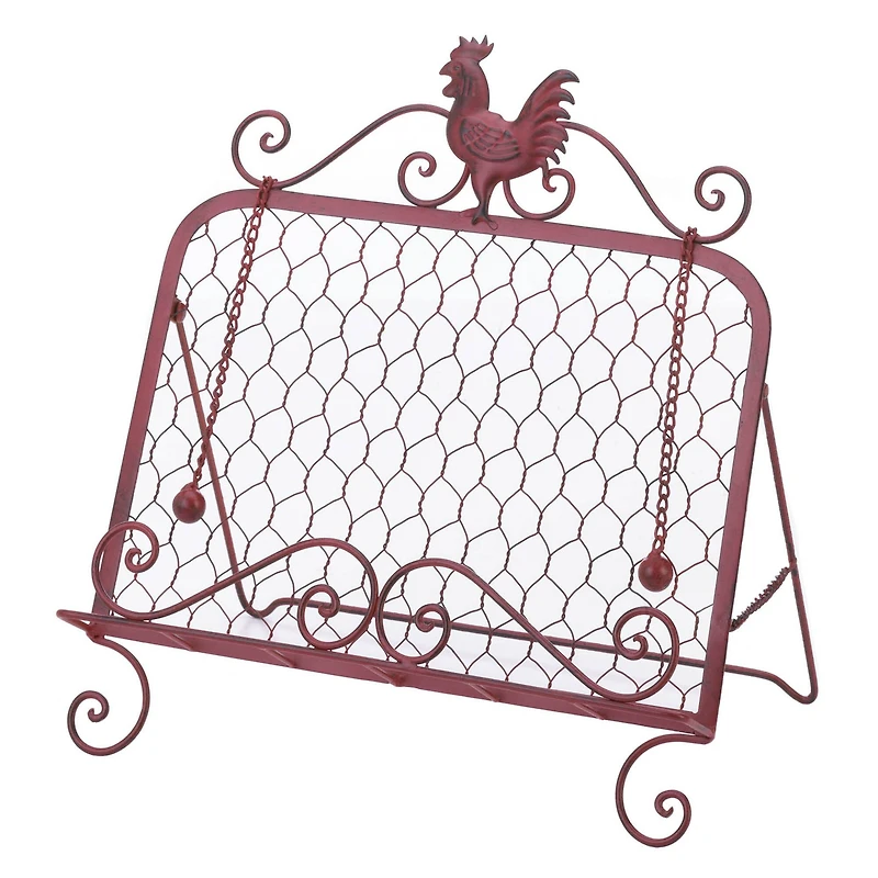 13.5" Red Rooster Cookbook Stand