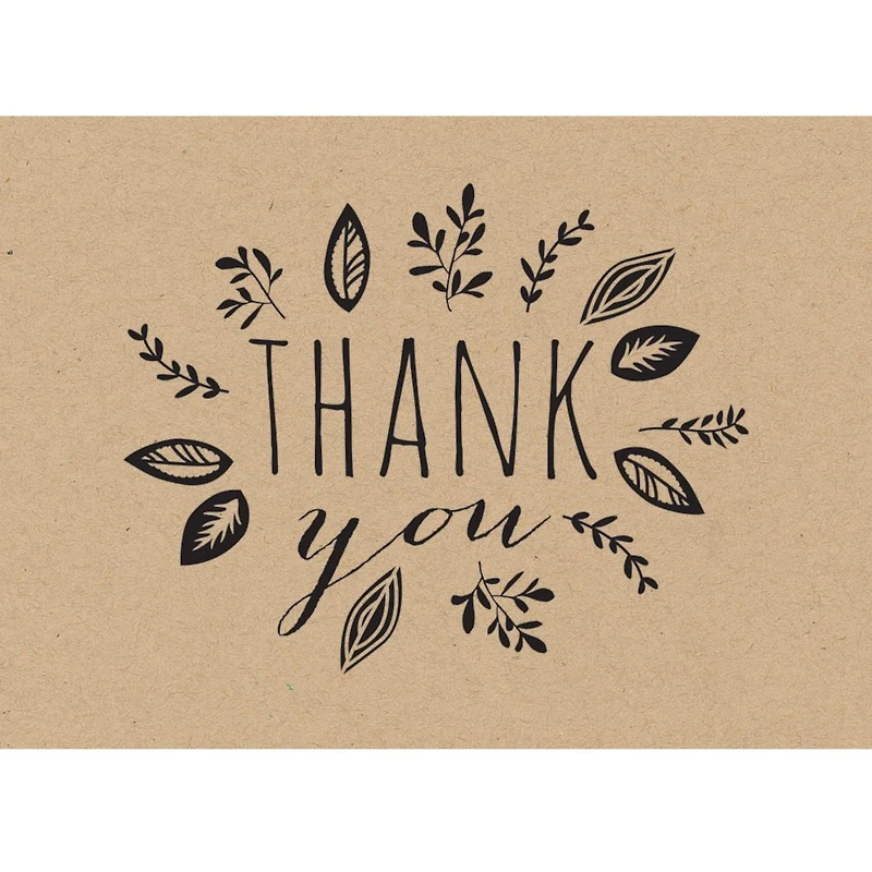 JAM Paper Rustic Blank Thank You Cards Set, 36ct.