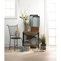 Oblong Galvanized Metal Tray (Set of 2) 19" x 11.25" x 3