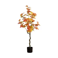 4ft. Orange Autumn Maple Artificial Potted Tree