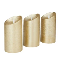 Gold Traditional Flameless Candle Set