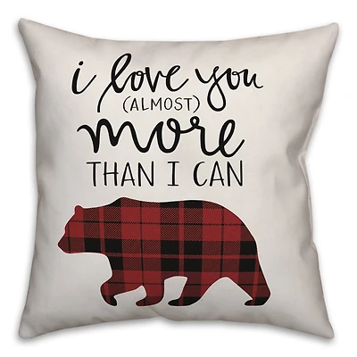 I Love You More Bear Throw Pillow