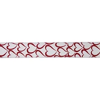 2.5" x 10yd. Glitter Flourish Hearts Valentine's Wired Craft Ribbon