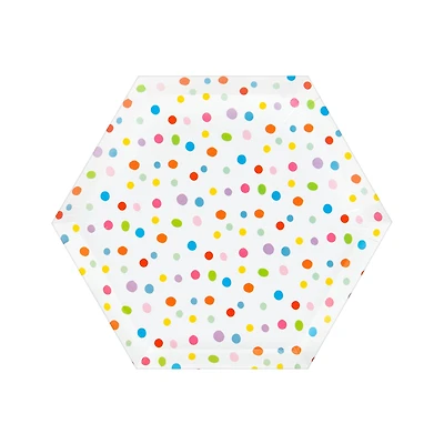 7.5" Multicolor Dots Hexagon Paper Plates by Celebrate It™, 10ct.