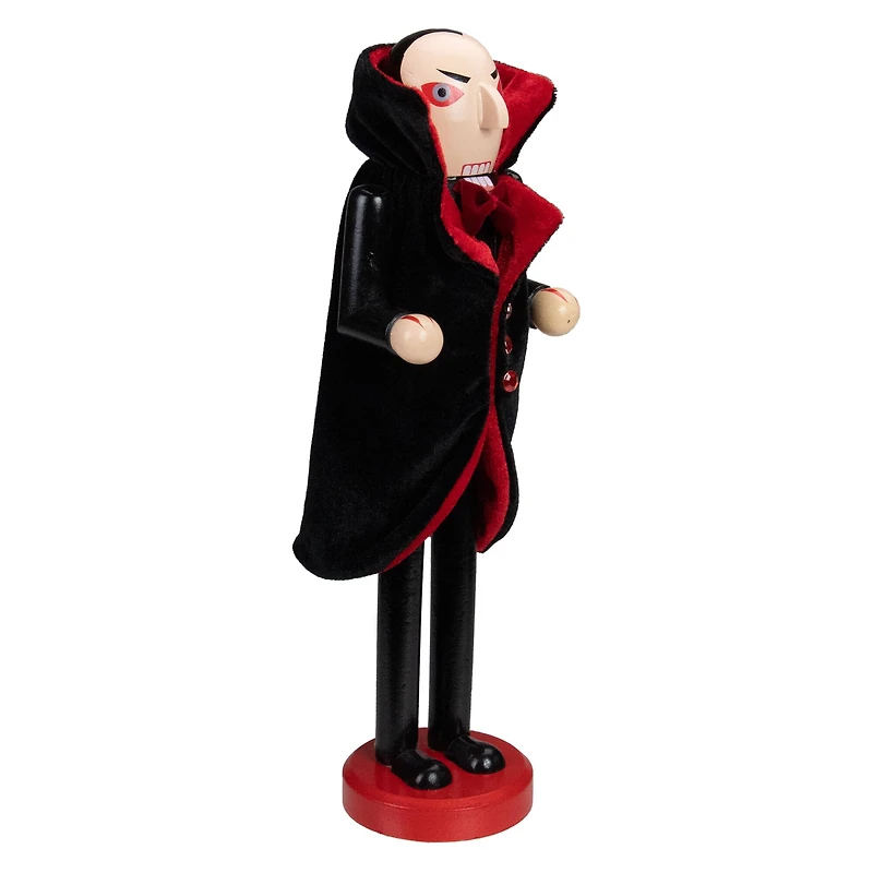 14" Black & Red Wooden Vampire Halloween Nutcracker