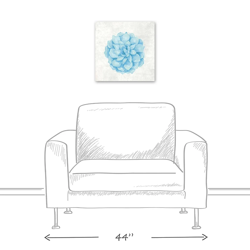 Soft Blue Succulent 16" x 16" Canvas Wall Art