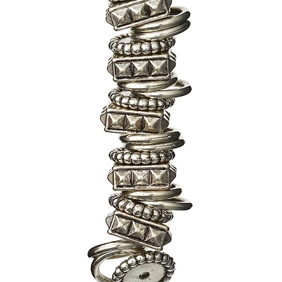 12 Pack:  Sterling Silver-Plated Metal & Acrylic Ring Beads, 10mm by Bead Landing™