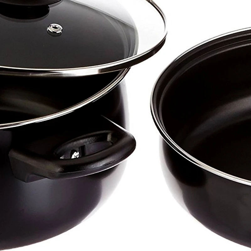 Gibson Home® Chef Du Jour 7-Piece Black Carbon Steel Nonstick Cookware Set