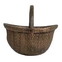 Hello Honey® 14" Brown Antique Finish Hand-Woven Wicker Basket