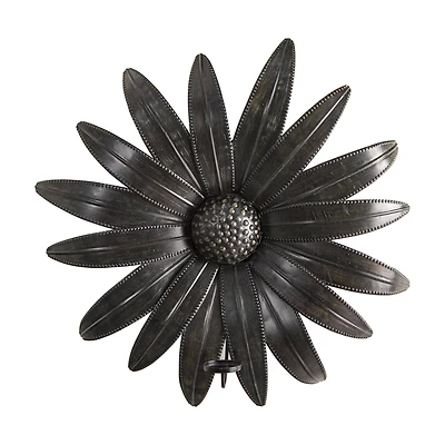 30" x 30" Brushed Metal Daisy Flower Sconce Candle Holder Wall Art Decor