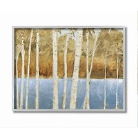 Stupell Industries Birch Tree Lake Landscape Nature Wood Framed Wall Art