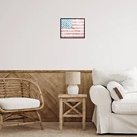 Stupell Industries Patriotic Brushed Flag Framed Giclee Art