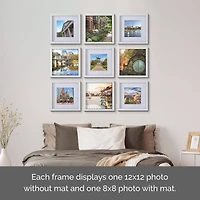 Melannco 9 Pack 8" x 8" Frame with Mat