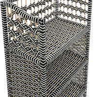 Household Essentials 39" Woven Paper Rattan Accent Shelf