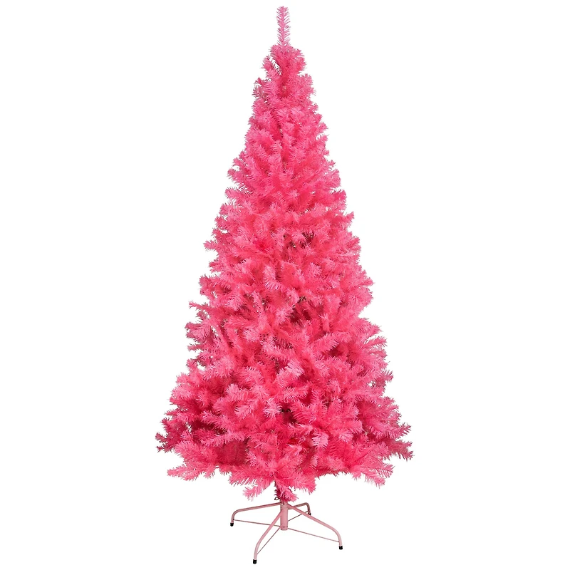Artificial Tinsel Christmas Tree - 7' - Pink - Unlit