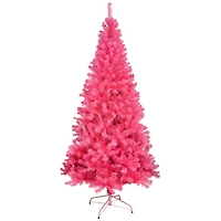 Artificial Tinsel Christmas Tree - 7' - Pink - Unlit