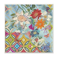 Stupell Industries Circular Arabesque Abstract Floral Hummingbird Wall Art