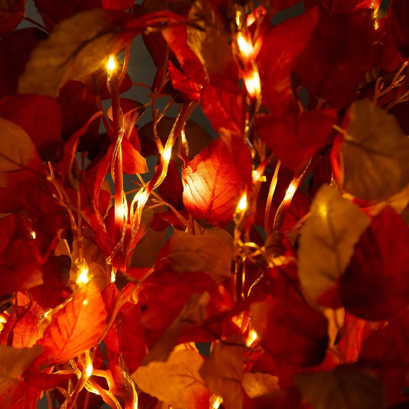 5ft. Pre-Lit Autumn Artificial Fall Tree with 200 Warm White LED Lights