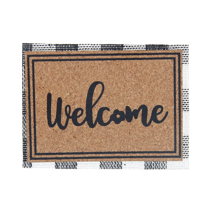 Mini Plaid & Natural Welcome Doormat by Make Market®