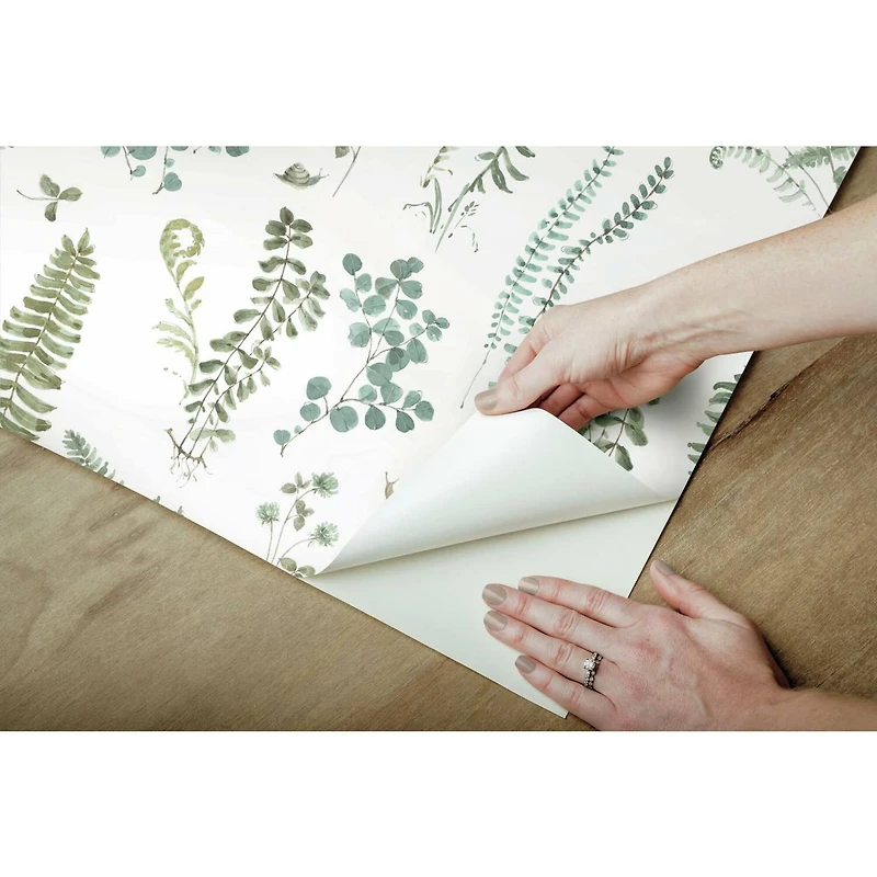 RoomMates White Fern Study Peel & Stick Wallpaper