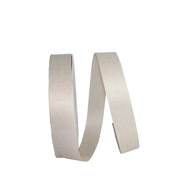 JAM Paper 1.375" x 100yd. Linen Natural Supreme Ribbon
