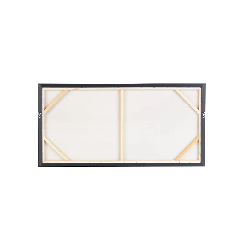 47.5" x 23.75" Blue Canvas Landscape Lake Sunset Framed Wall Art