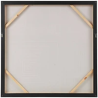 40" x 40" Blue Canvas Geometric Framed Wall Art with White Square Outlines