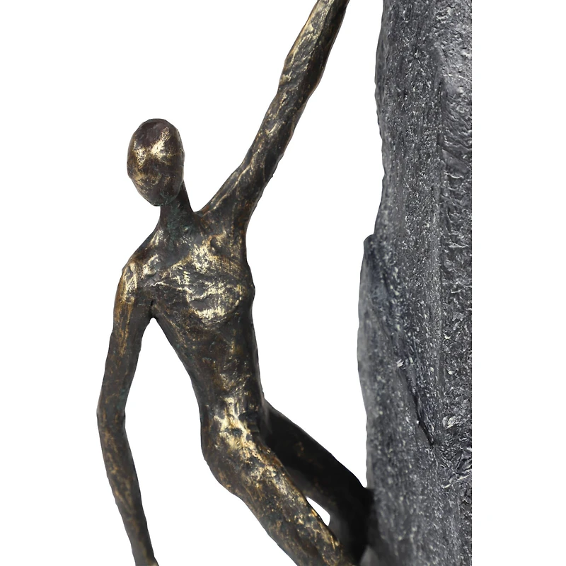 Bronze Resin Industrial Sculpture, Climbing 19" x 6" x 5"
