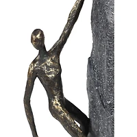 Bronze Resin Industrial Sculpture, Climbing 19" x 6" x 5"