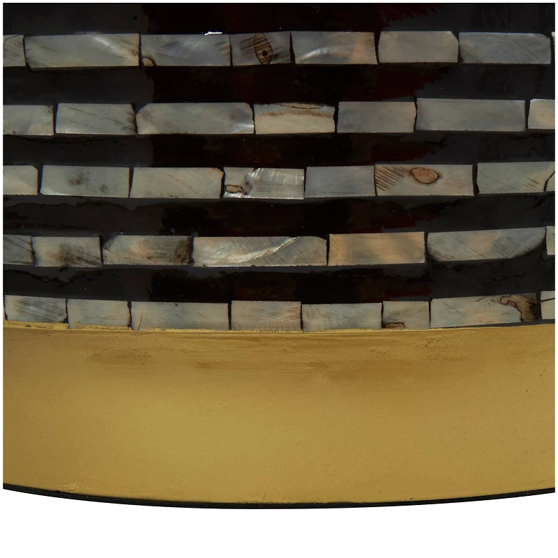 Black Mother of Pearl Drum Accent Table