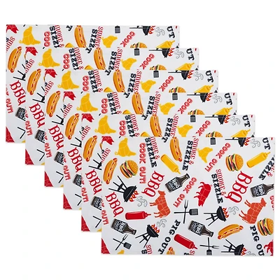 Bbq Fun Print Outdoor Placemat (Set of 6)