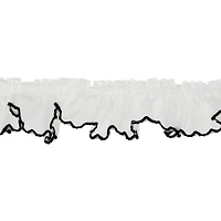 1.62" Black & White Organza Ruffled Trim by Celebrate It®