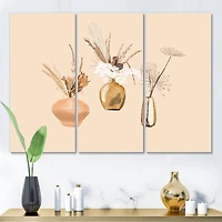 Designart - Bouquets Of Wildflowers In Gold Vases I