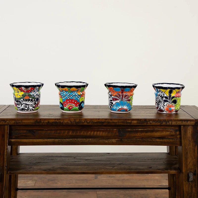 8" Handmade Mexican Talavera Ceramic Planter